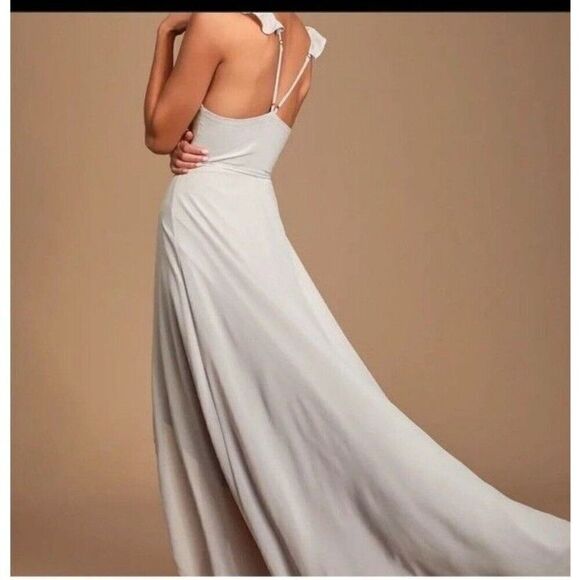 Lulu's Dress Here's to Us‎ Gray High-Low Wrap Dress Size X-Large - Picture 3 of 12